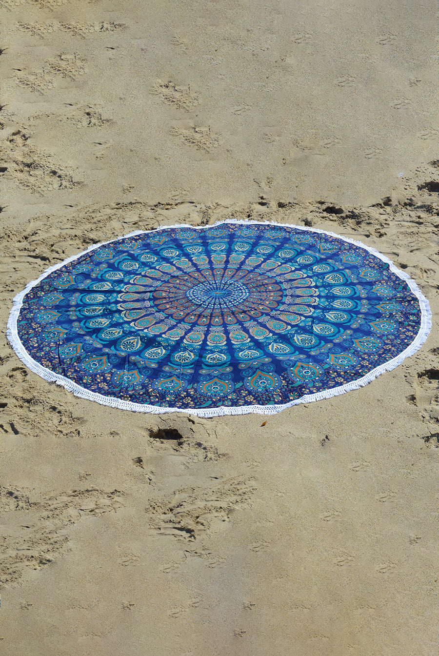 Round Beach Blanket- Royal Blue