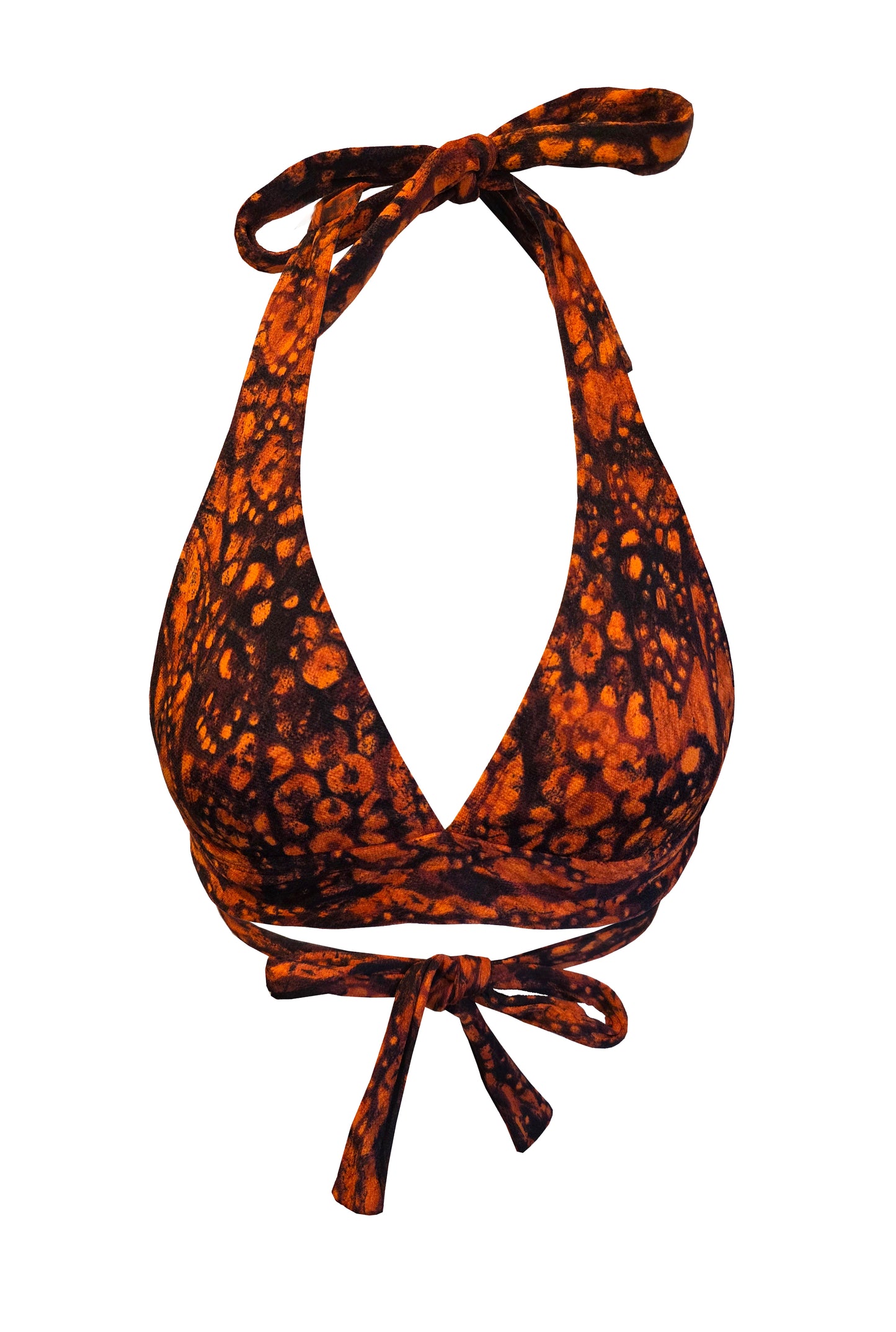 Orange Snake Bikini Top