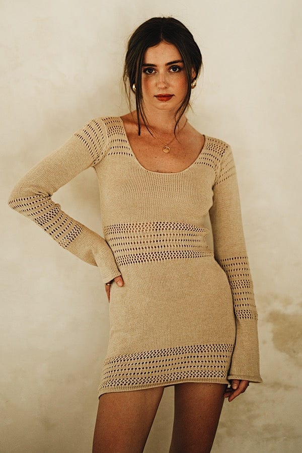 Anya Sweater Dress - Sand