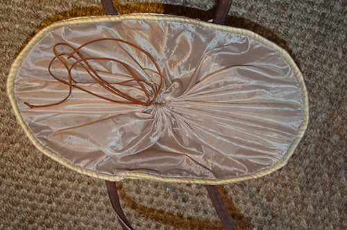 Handmade Moroccan Beach Bag - Gold/White sequined