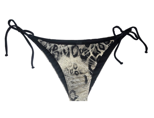 Reversible Cheetah Bikini Bottom - Silver/Black